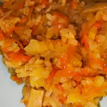 Ленивые голубцы с рисом и фаршем